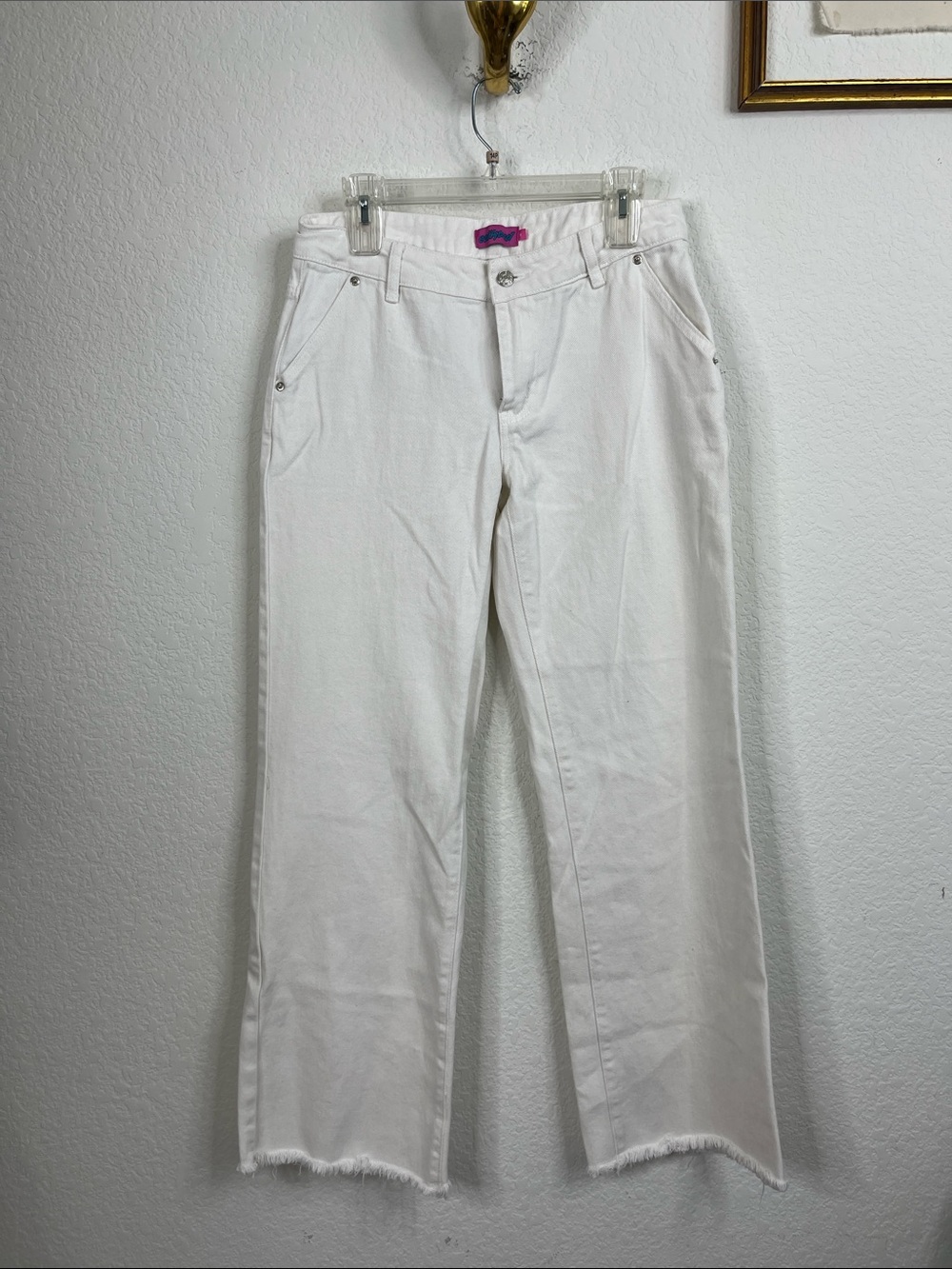 Nordstrom Edikted Baggy Loose BF Denim Jeans Raw Hem Frayed Slant Pockets Trouse